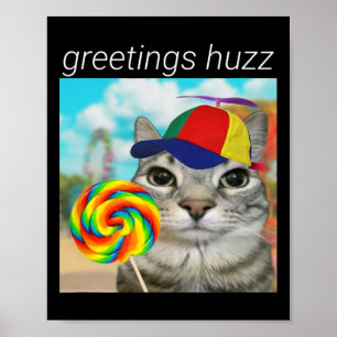 Hälsning Huzz Funny Gen Z Gen Alpha Slang Meme Poster