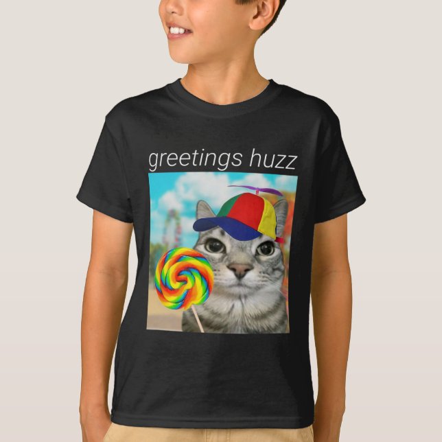 Hälsning Huzz Funny Gen Z Gen Alpha Slang Meme T Shirt (Framsida)