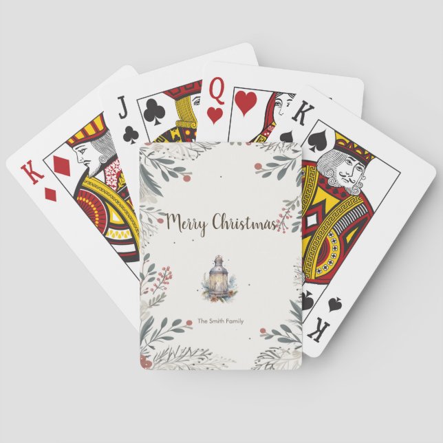 Hälsning i julfärgen casinokort (Baksidan)