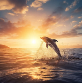 Hälsning i Sunrise - Dolphin Jigszle Puzzle Pussel