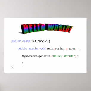 Hälsning Java för hejvärldsgeek Poster