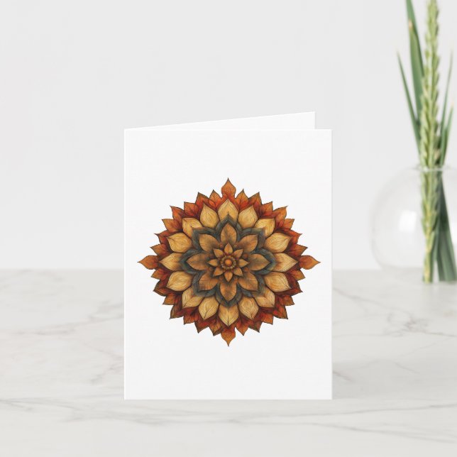Hälsning-kort för Autumn Mandala Blommigt Tack Kort (Framsida)