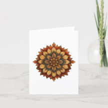 Hälsning-kort för Autumn Mandala Blommigt