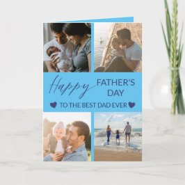 Hälsning-kort för bästa Pappa någonsin Blue Photo Kort