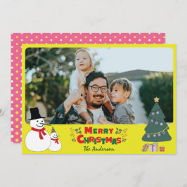 Hälsning-kort för jul i snögubbe julkort