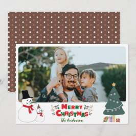 Hälsning-kort för jul i snögubbe julkort