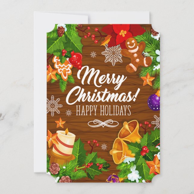 Hälsning-kort för lyxiga God jul Julkort (Framsida)