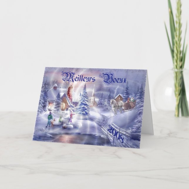 Hälsning-kort för tom julFransk Helgkort (Framsida)