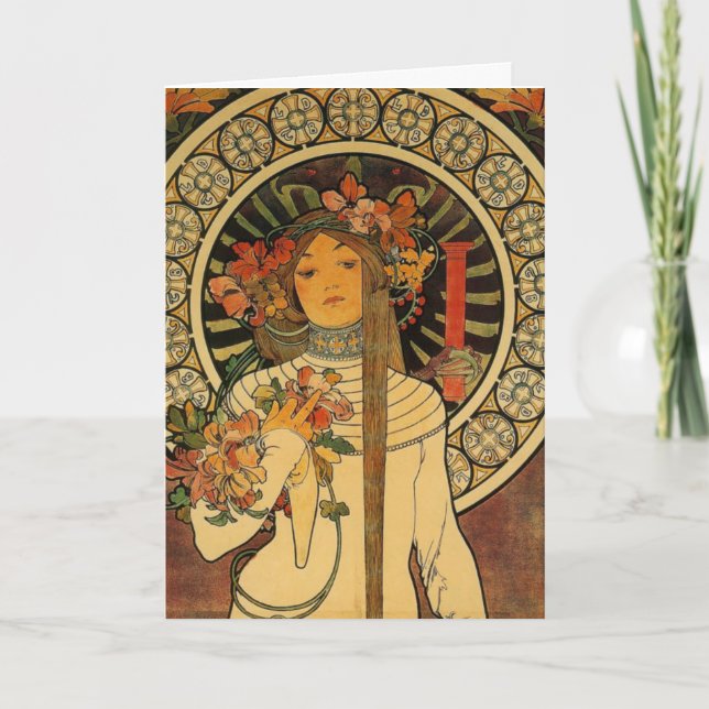 Hälsning-kort - Tjeckiska Art nouveau Kort (Framsida)