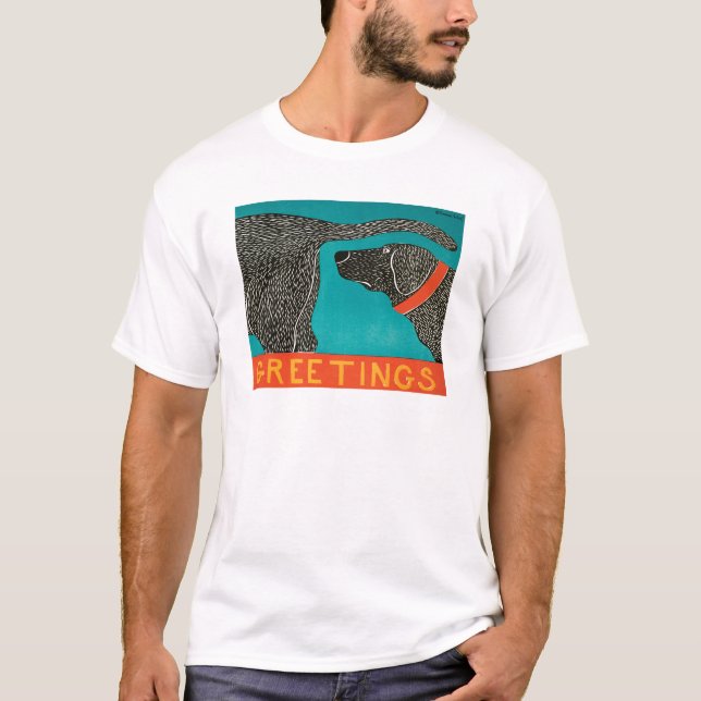 Hälsning Rolig hund T Shirt (Framsida)