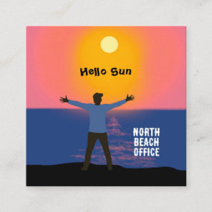 Hälsning till Sol Anpassningsbarna Fyrkantigt Visitkort