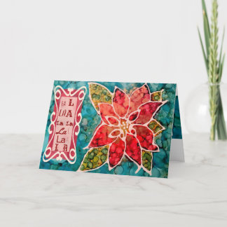 Hälsningar för jul för la för julstjärnaFa-la Helgkort