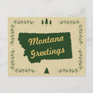 Hälsningar för Montana statliga julhelgdag Helg Vykort