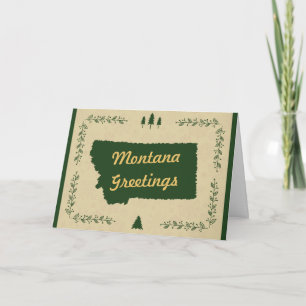 Hälsningar för Montana statliga julhelgdag Helgkort