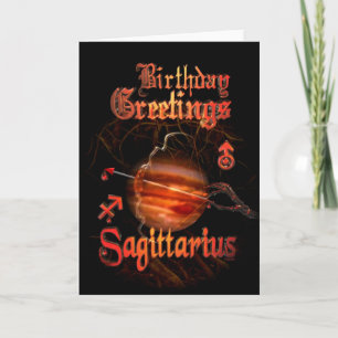 Hälsningar för SagittariusZodiacfödelsedag vid Kort