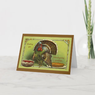 Hälsningar för vintagedesignthanksgiving helgkort
