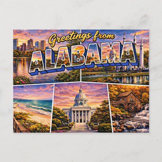 Hälsningar från Alabama vykort (Framsida)