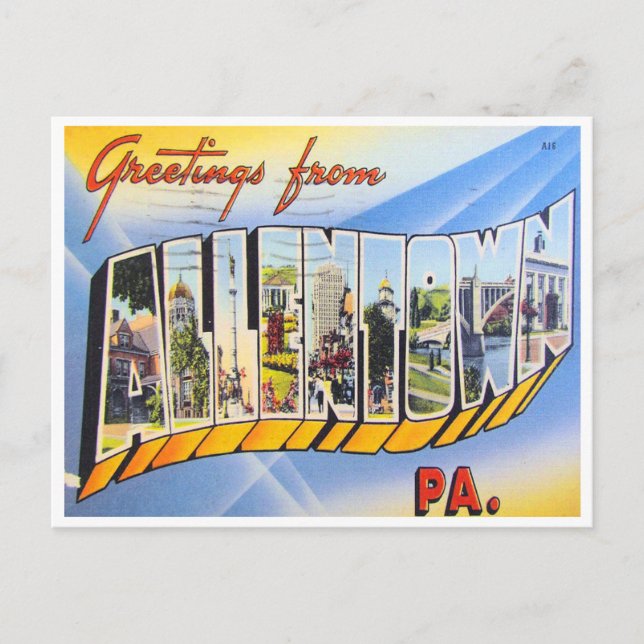 Hälsningar från Allentown, Pennsylvania Vykort (Framsida)
