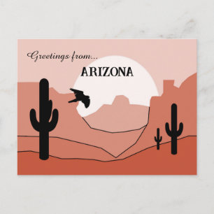 Hälsningar från Arizona State Sunny Earth Tones Vykort