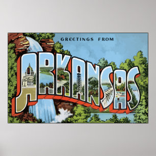 Hälsningar från Arkansas, vintage Poster