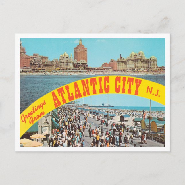 Hälsningar från Atlantic City, New Jersey Resa Vykort (Framsida)
