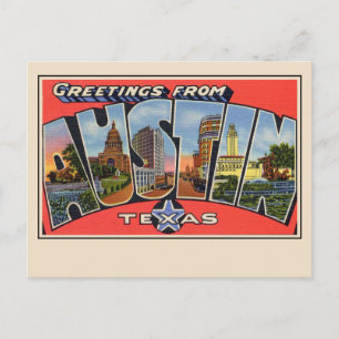 Hälsningar från Austin Texas Stor brevbrevskort Vykort