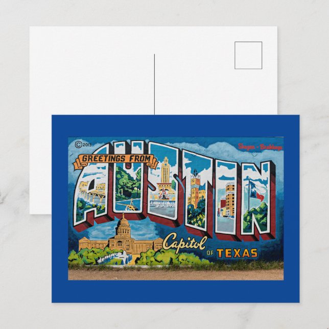 Hälsningar från Austin, Texas Vykort (Fram/baksida)