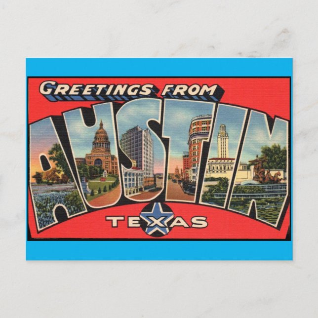 Hälsningar från Austin Texas  Vykort (Framsida)
