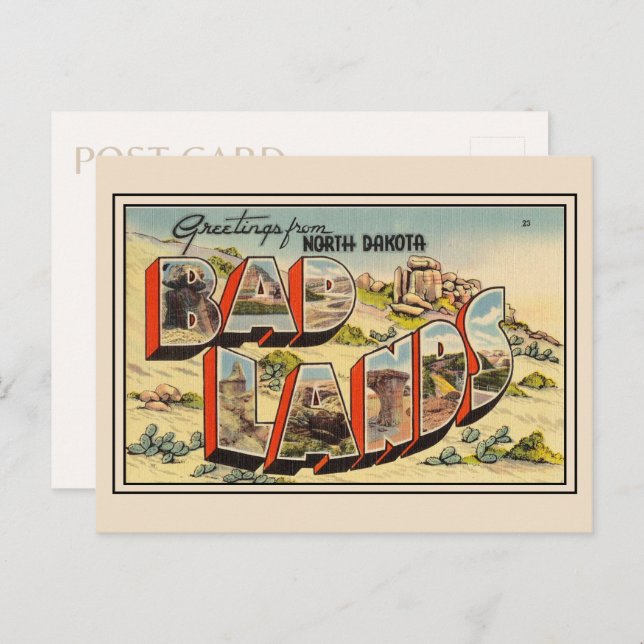 Hälsningar från Badlands National Park North Dakot Vykort (Fram/baksida)