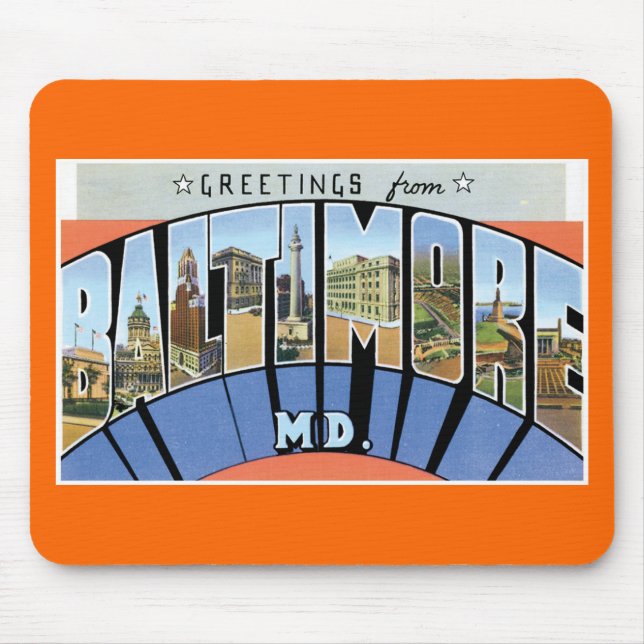 Hälsningar från Baltimore, Maryland! Musmatta (Framsidan)