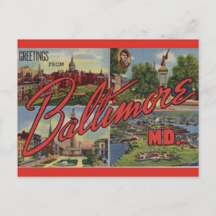 Hälsningar från Baltimore MD Vykort