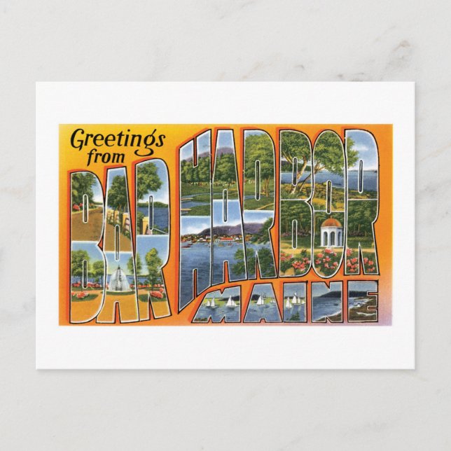 Hälsningar från Bar Harbor, Maine! Vykort (Framsida)