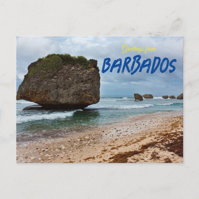Hälsningar från Barbados Beach Travel Vykort (Framsida)