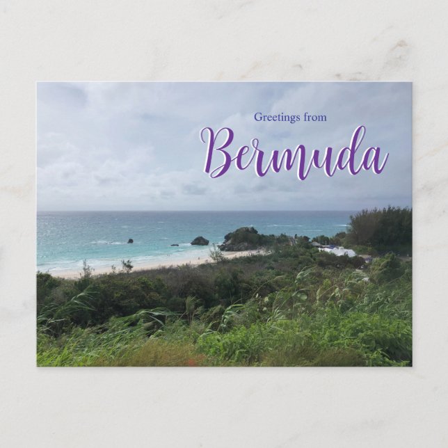 Hälsningar från Bermuda Scenic Postcard Beach Vykort (Framsida)