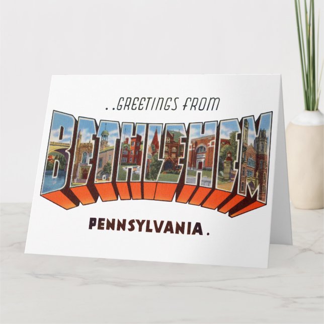 Hälsningar från Bethlehem Pennsylvania Kort (Framsida)