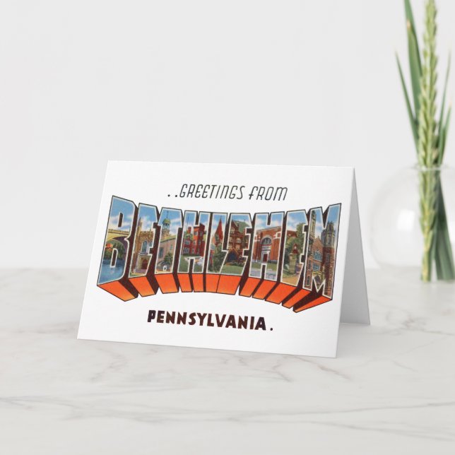 Hälsningar från Bethlehem Pennsylvania Kort (Framsida)