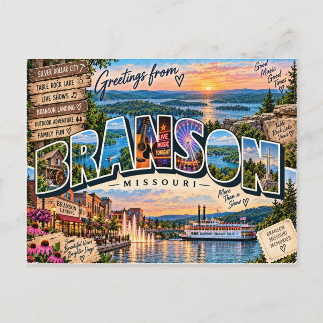 Hälsningar från Branson Missouri Vykort (Framsida)
