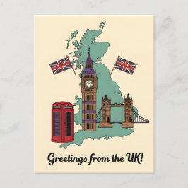 Hälsningar från brittiska landmärken resa Storbrit Vykort