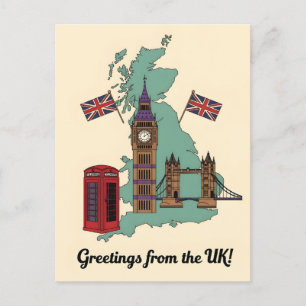 Hälsningar från brittiska landmärken resa Storbrit Vykort