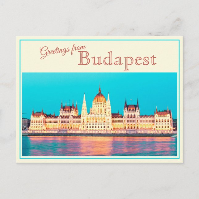 Hälsningar från Budapest Gammal vykort (Framsida)