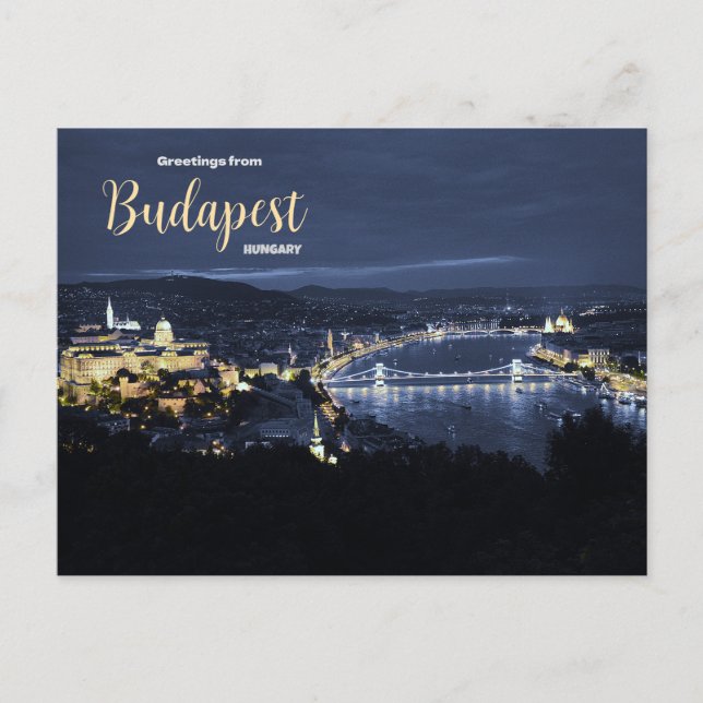 Hälsningar från Budapest Ungern Resa   Vykort (Framsida)