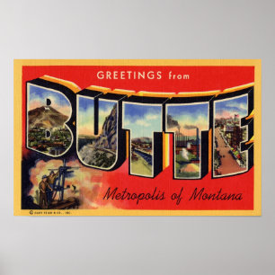 Hälsningar från Buttemetropolisen av Montana Poster