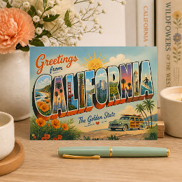 Hälsningar från California Retro Vykort