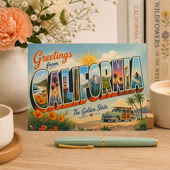 Hälsningar från California Retro Vykort (Skapare uppladdad)
