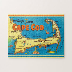 Hälsningar från Cape Cod 11x14 karta Pussel