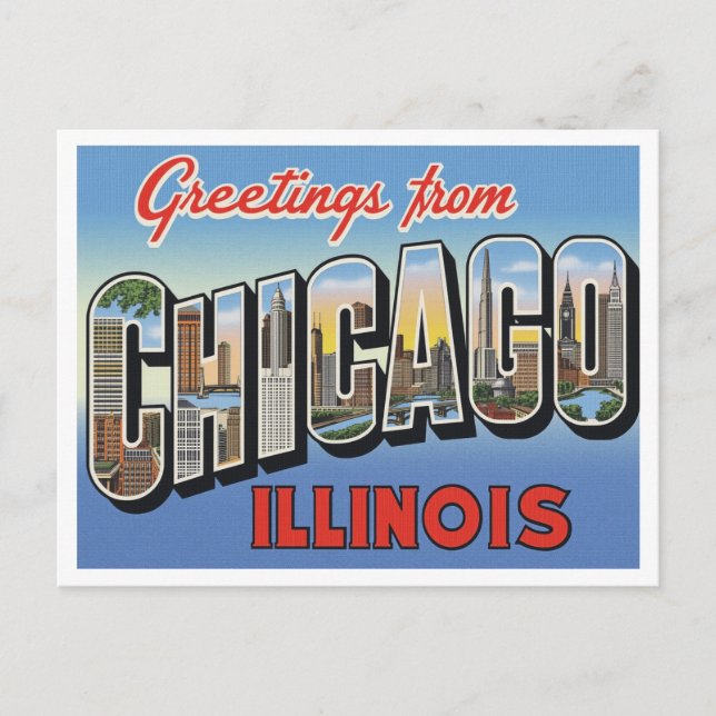 Hälsningar från Chicago IL Vykort (Framsida)