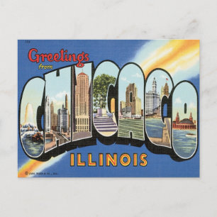Hälsningar Från Chicago Illinois Vykort