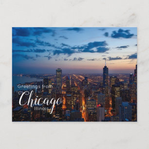 Hälsningar från Chicago Illinois vykort Post Card