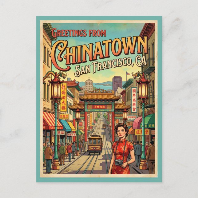 Hälsningar från Chinatown San Francisco vykort (Framsida)
