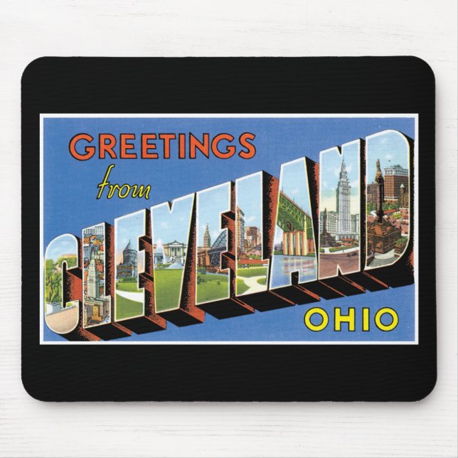 Hälsningar från Cleveland, Ohio! Musmatta (Framsidan)